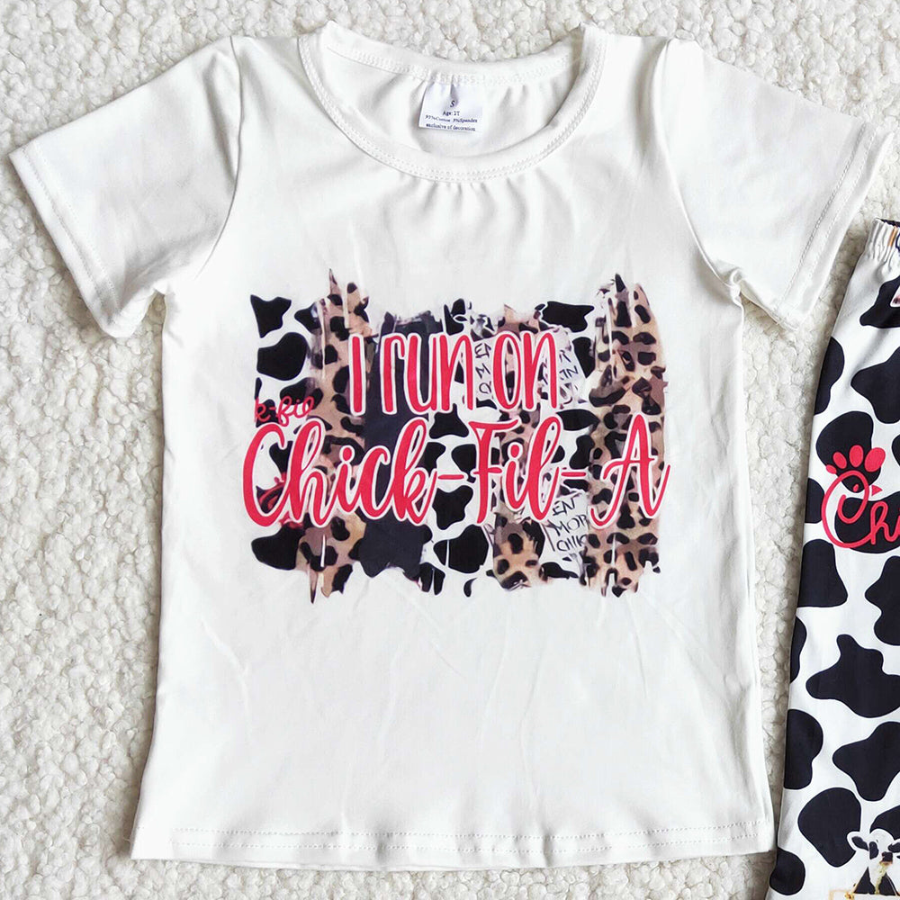 New Arrival Baby Girl Clothes Cow Printed Cute Kids Designer Clothes Girls Toddler Outfits Fashion Girls Clothing Children Sets E7-2