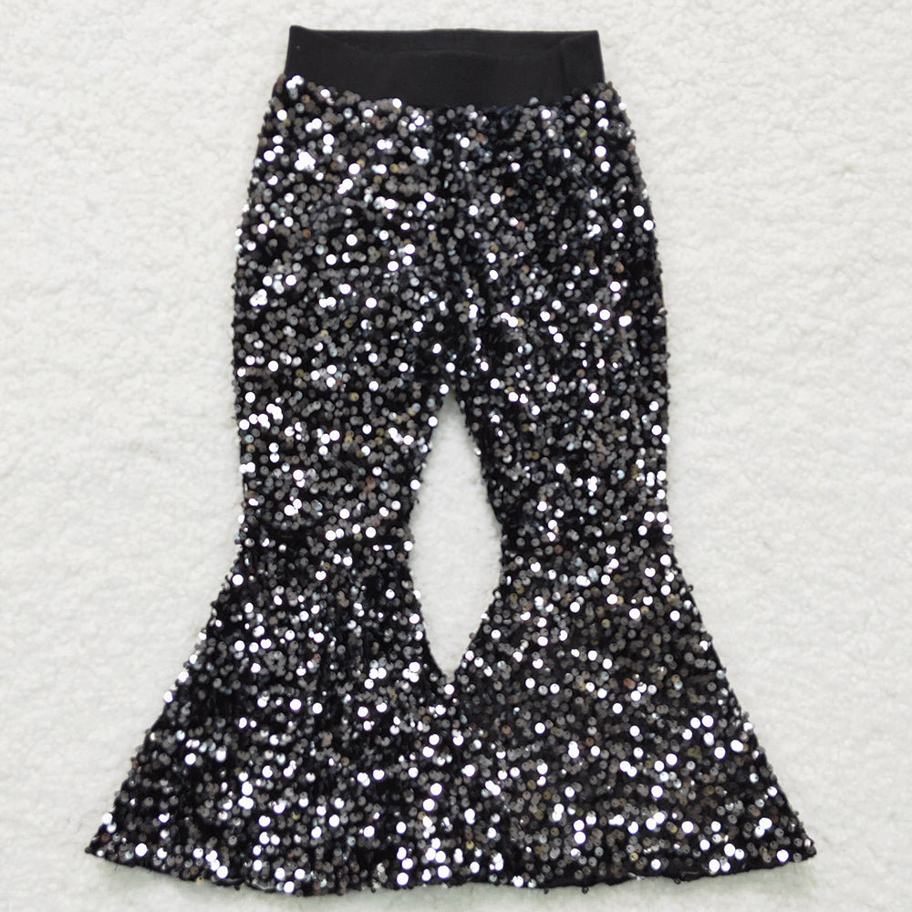 Boutique Baby Girl Sequins Bell Pants Black E5-30