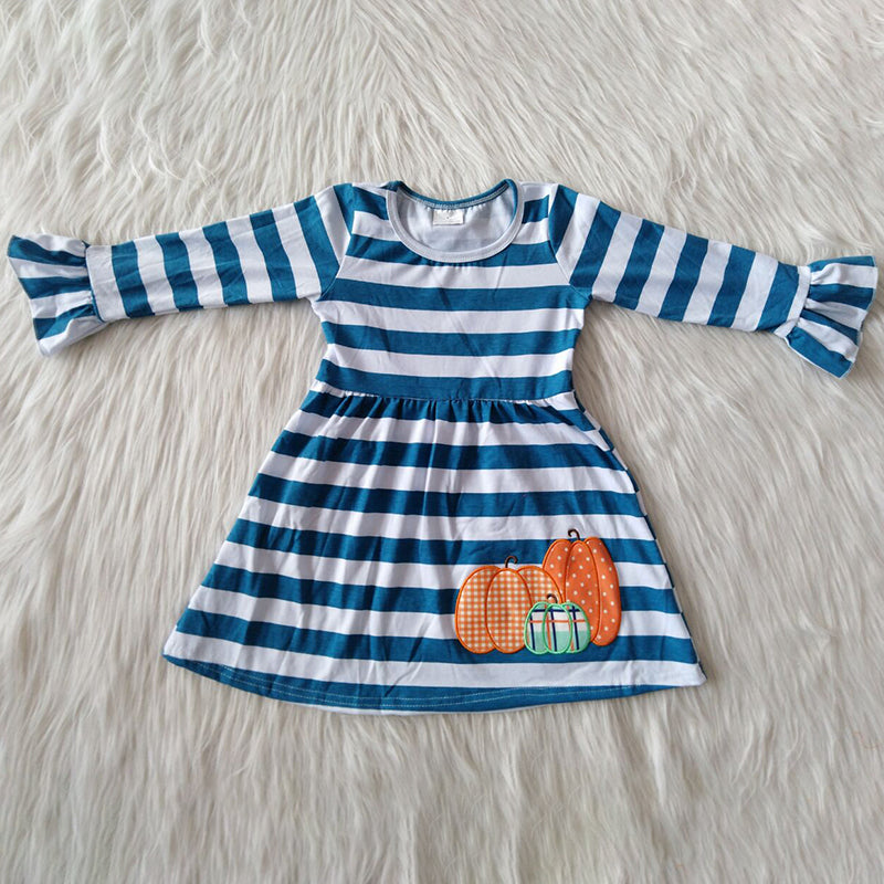 Cute Baby Boys Clothing T-shirt Pumpkin Embroidery Boutique Kids Sibling Clothing Girls Dress For Halloween Day 6 A19-29