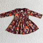 THanksgiving Boutique Girls Dress Turkey Print Pumpking Dress GLD0053