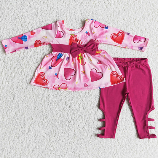 Cute Toddler Girls Clothes Valentine's Day Baby Girls Outfits 6 A27-15