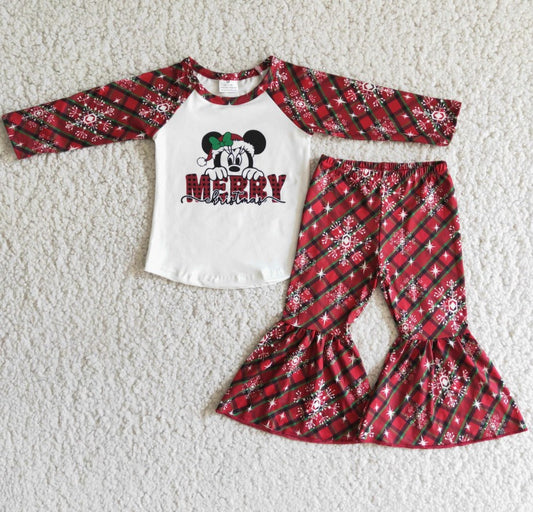 Cute Kids Girls Clothing Set Cartoon Print Boutique Baby Girl Clothes Christmas Outfit 6 A3-28