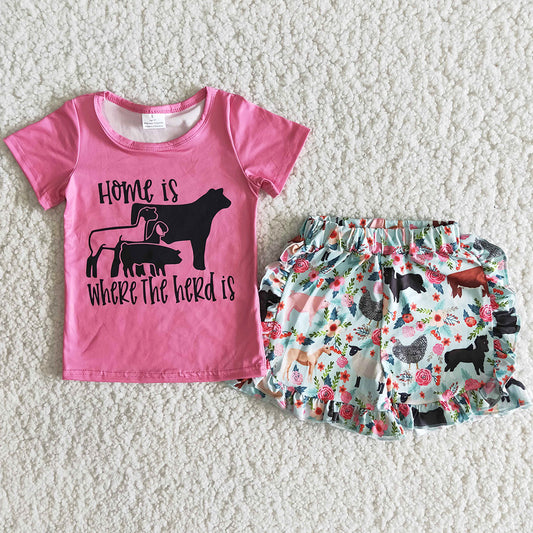 Wholesale Baby Girl Clothes Farm Fashion Toddler Girls Clothes Wholesale Children Clothes Set B5-22