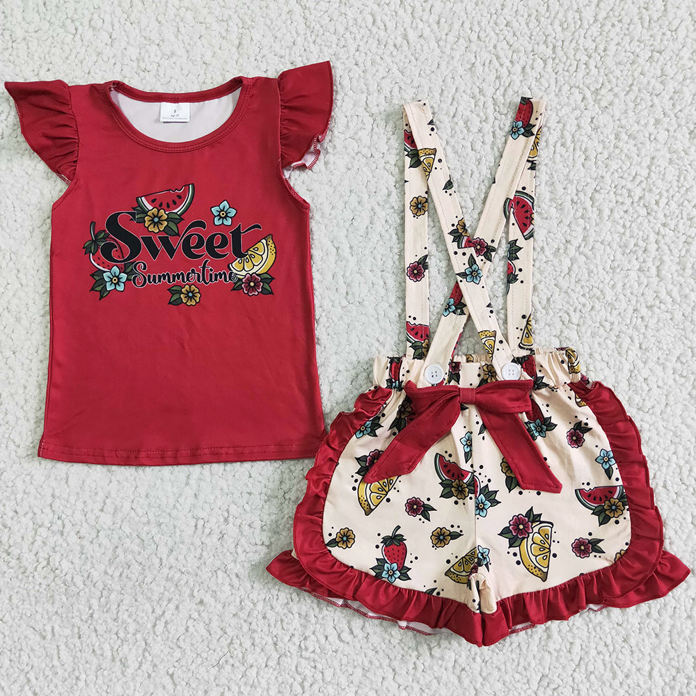 New Design Baby Girls Dress Matched Boutique Girls Clothes Overalls Shorts Set Fashion Kids Clothes Sister Outfits GSD0087