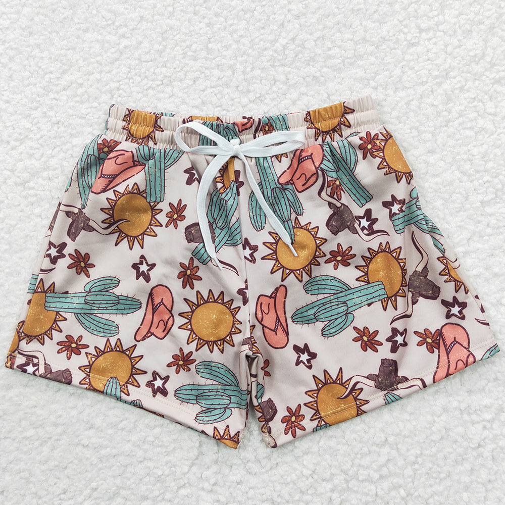 Baby Boys Swim Trunk Cactus Western Trunks Swimsuits S0030