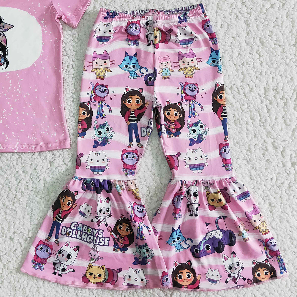 New Kids Clothes Girls Bell Bottom Outfits Fashion Kids Clothes Girls Outfits Cartoon Boutique Baby Girl Clothes A12-11