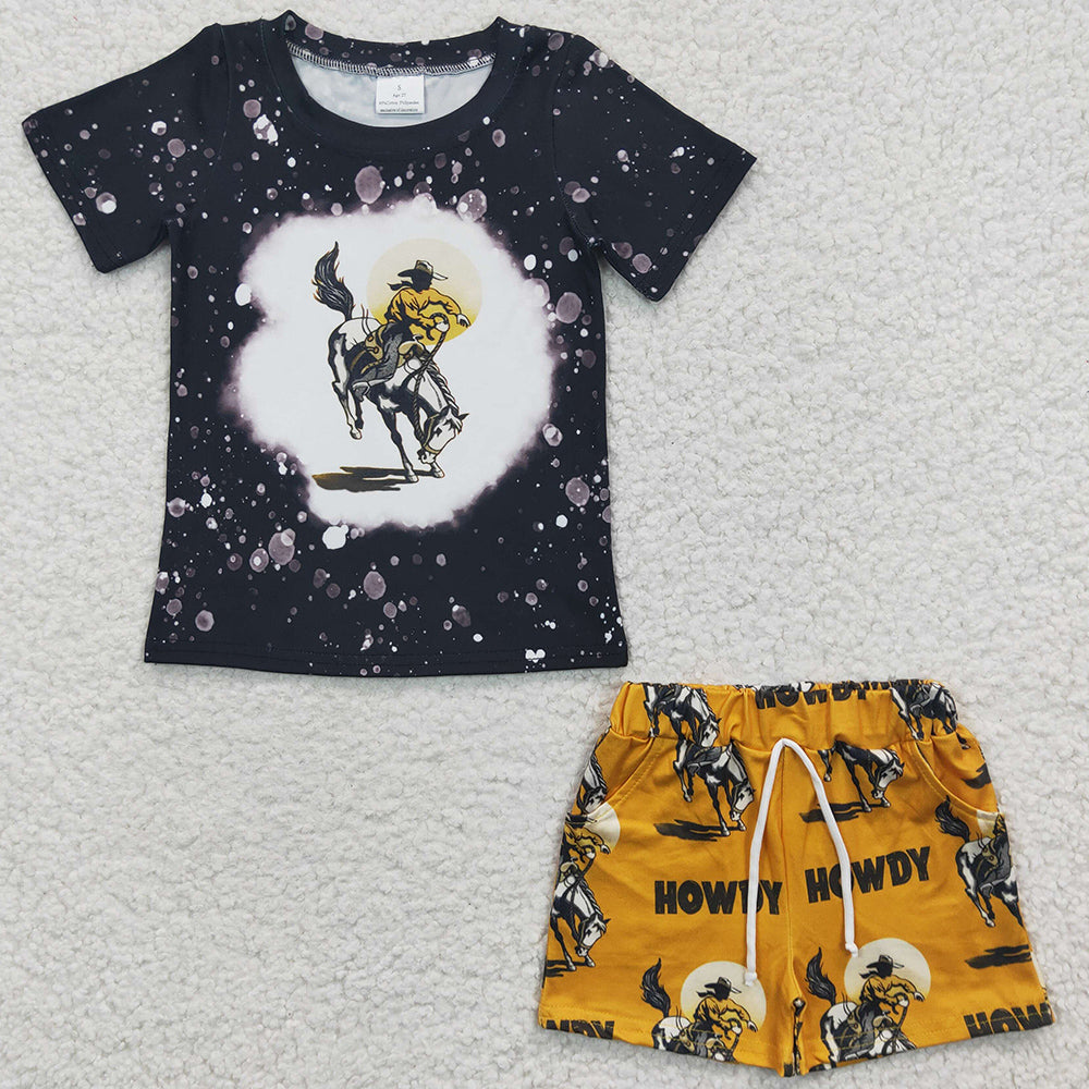 Howdy Print Boys Summer Clothing Set BSSO0197