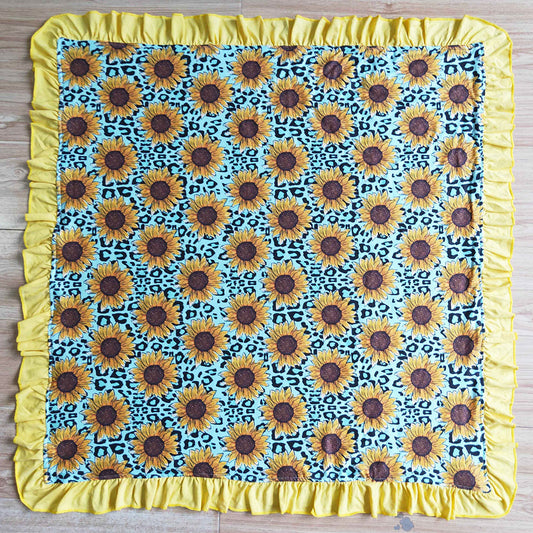 Hot Sale Infant Baby Blankets Sunflower Print Fashion Toddler Baby Girls Blanket High Quality Soft Kids Boutique Baby Blankets BL0005