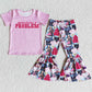 Fashion Baby Girls Clothes Spring Short Sleeve Bell Bottom Pants Outfits E8-4 4.18