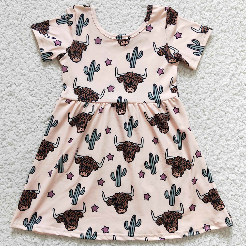 Cow Print Boutique Girls Short Sleeve Dress GSD0178