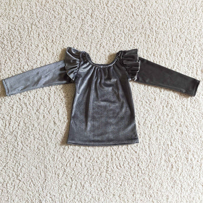 New Design Baby Girls Velvet Top with Denim Pants Set Jeans Outfits GT0063 P0023