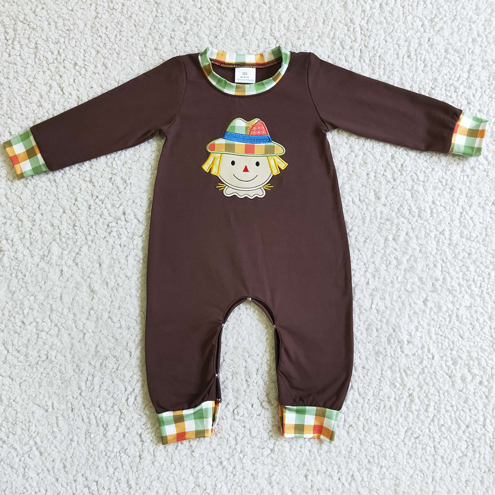 Infant Boys Romper Scarecrow Embroidery Boutique Jumpsuit LR0034