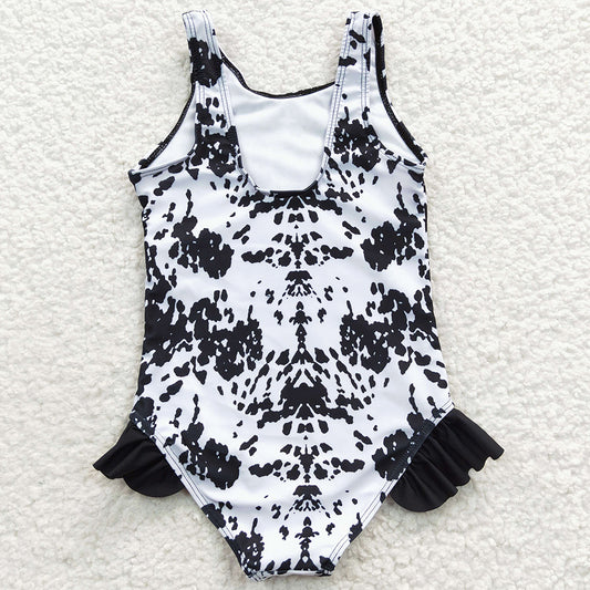 Baby Girls Swimsuits Summer Cow Print One Piece Swimsuit S0124