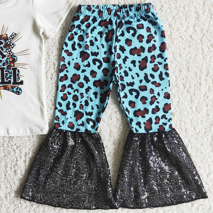 RTS Ruffles Girls Clothing Sets Short Sleeve Spring Summer Baby Girl Clothes Bell Pants Set Children Wear High Quality Outfits D4-15