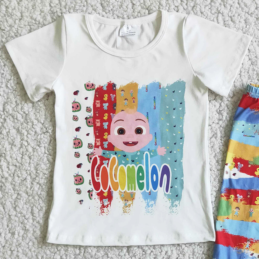 Toddler Baby Girl Clothes Short Sleeve Girls Bell Bottom Outfits Boutique Girls Clothing D6-1