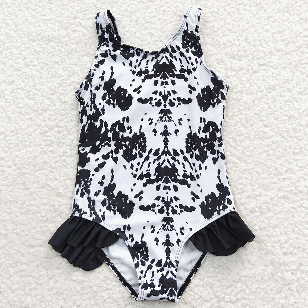 Baby Girls Swimsuits Summer Cow Print One Piece Swimsuit S0124