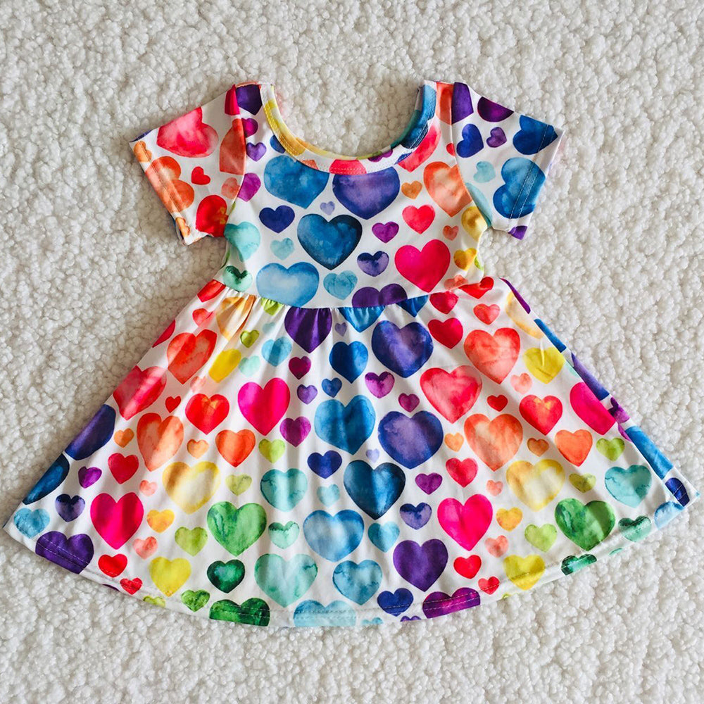 Boutique Baby Girls Dress Love Heart Cute Toddler Girl Dresses C7-16