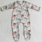 Farm Print Cute Baby Girl Footie Rompers Fall Unisex Romper Jumpsuit LR0099