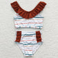 Baby Girls Swimsuit Stripe Ruffle Two Pieces Swimsuits S0082