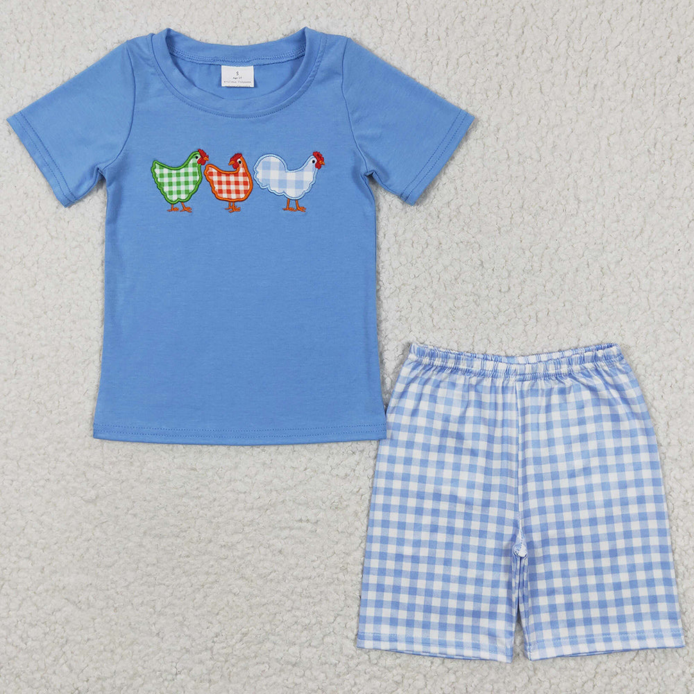 Baby Boys Clothes Chicken Embroidery Summer Shorts Sets BSSO0201