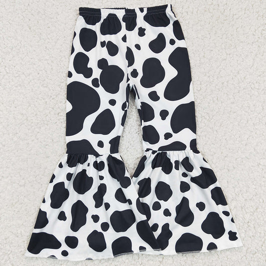 Cow Print Fashion Girls Pants Bell Bottom Pants P0041