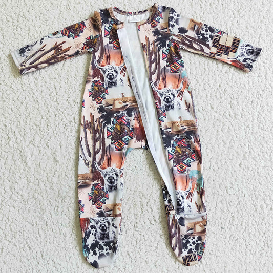 Western Style Infant Baby Footie Rompers Fall Boys Girls Jumpsuit LR0069