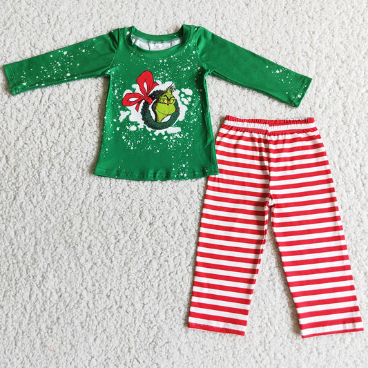 Baby Boy Clothes Long Sleeve Stripe Pants Set Christmas Boutique Kids Boys Clothing 6 A12-4