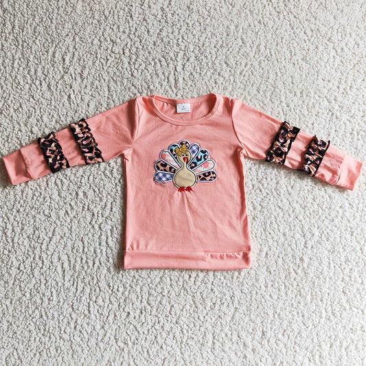 Thanksgiving Girls Clothing Set Turkey Embroidery Boutique Girls Clothes T-shirt GLP0203 GT0040