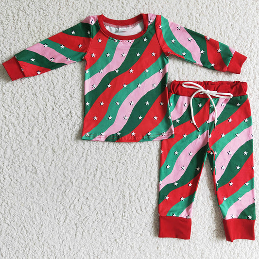 Christmas Toddler Baby Girls Pajamas Sleepwear Set GLP0186