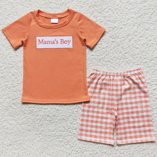 Mama`s Boy Summer Outfits Boutique Boys Clothes Shorts Set BSSO0228