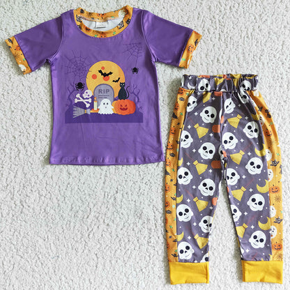 Halloween Boutique Girl Dress Short Sleeve Fall Baby Boys Clothes GSD0125 BSPO0018