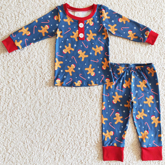 Boutique Boys Pajamas Set Gingerbread Print Christmas Baby Boys Sleepwear Outfits GLP0331 BLP0134