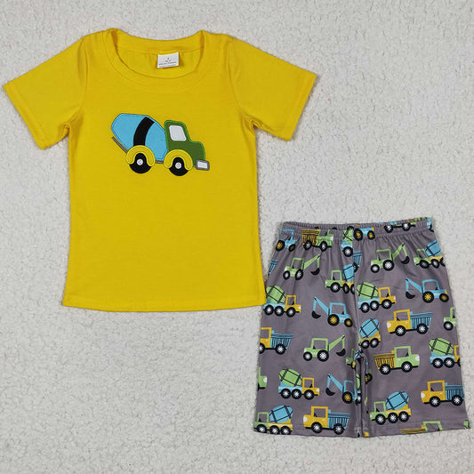 Boutique Baby Boys Cement Mixer Summer Shorts Set BSSO0186