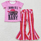 Fashion Baby Girls Clothes Short Sleeve T-shirt with Jeans Bell Bottom Pants Set GT0107 P0043
