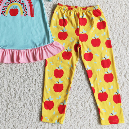 Boutique Baby Girl Clothes Back to School Girls Outfits Apple Cute Toddler Girls Clothes D3-28