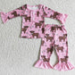 Boutique Baby Boy Pajamas Set Cow Print Cute Fall Kids Pajamas Boys Nightgown 6 C11-23