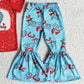 Boutique Kids Clothes Girls Bell Bottomn Outfits Cartoon Print Fashion Baby Girl Clothes E12-27