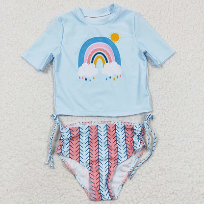 Boutique Toddler Baby Girls Swimsuit 2pcs Swimwear S0115