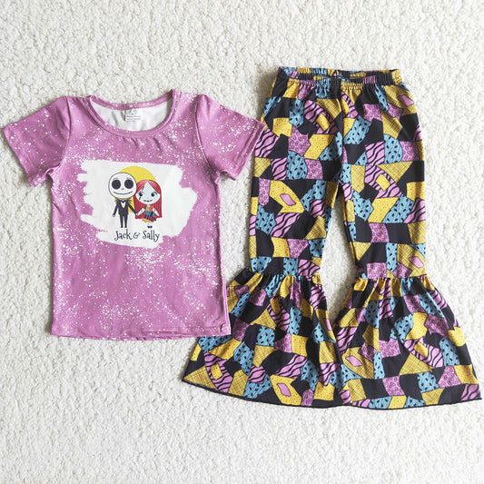 Hot Sale Baby Girl Clothes Halloween Fall Kids Girls Clothing Bell Bottom Outfits Wholesale Children Kids Clothing C9-13