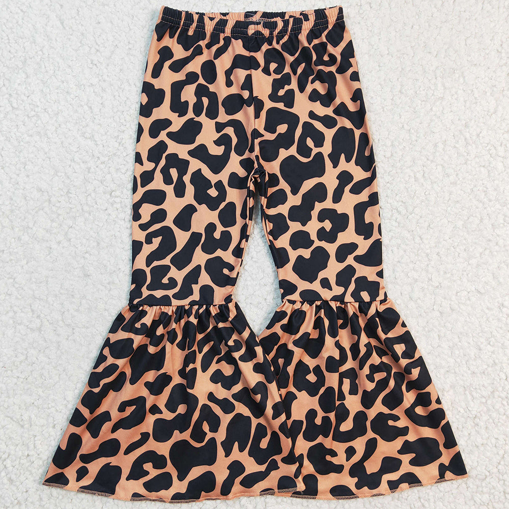 Leopard Print Girls Pants Boutique Baby Girl Bell Bottoms Pants P0053