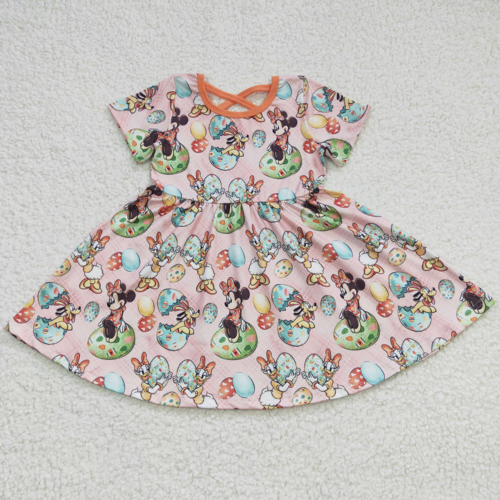 Easter Baby Girls Dress Cartoon Egg Print Cute Toddler Girls Dress GSD0222