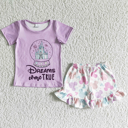 Hot Sale Girls Summer Clothing Boutique Baby Girl Clothes Cartoon Print Girls Shorts Toddler Outfits GSSO0050