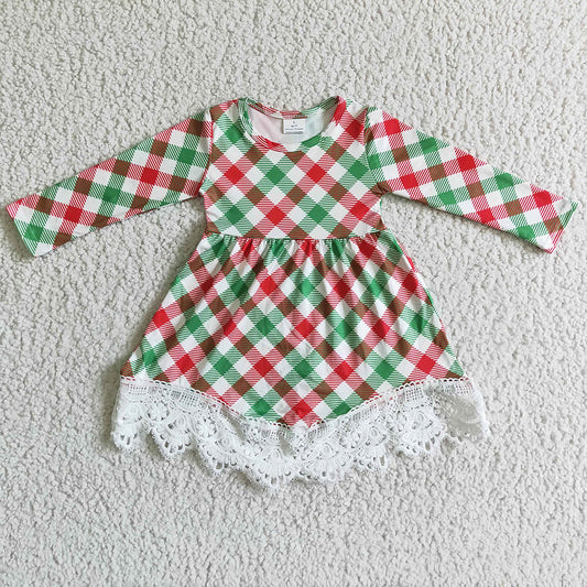 New Design Girls Dress Lattice Lace Christmas Dresses GLD0023