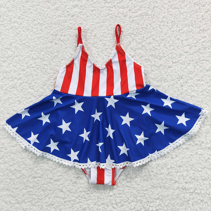 Baby Girls Swimsuits 4th Of July One Pieces Swimsuit S0091