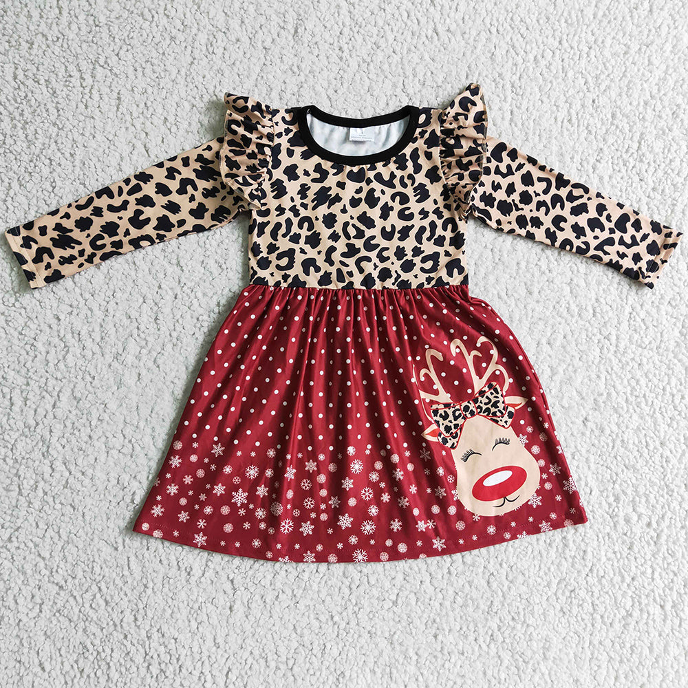 Christmas Girls Boutique Dress Long Sleeve Kids Clothes Girl Dresses 6 A29-12