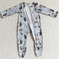 Cow Cactus Print Infant Baby Rompers Zipper Design Jumpsuit LR0153