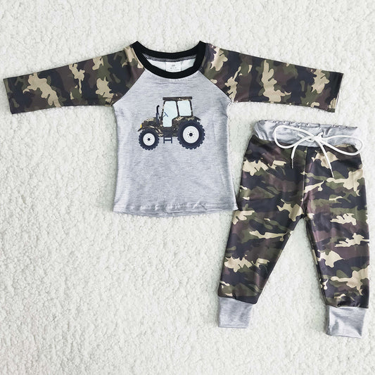 Hot Sale Boys Clothing Car Print Long Sleeve Outfits 6 B6-4