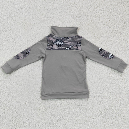 Wholesale Baby Boys Clothes Hooded Top Camouflage Dinosaur Boy T-shirt BT0106