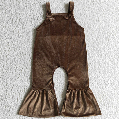 New Design Girls Velvet Jumpsuit Boutique Baby Kids Romper Jumpsuit SR0089