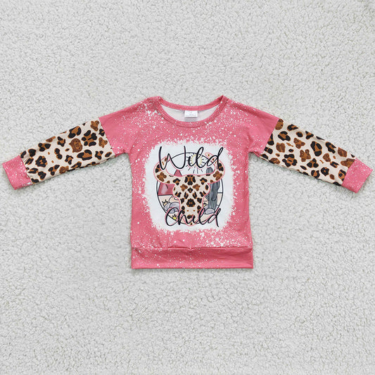 Boutique Girls Clothes Top Cow Print Wild Child Baby Girls Clothing GT0083